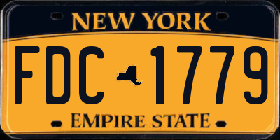 NY license plate FDC1779