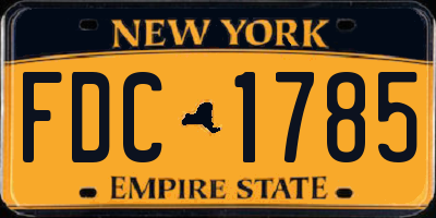 NY license plate FDC1785