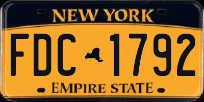 NY license plate FDC1792