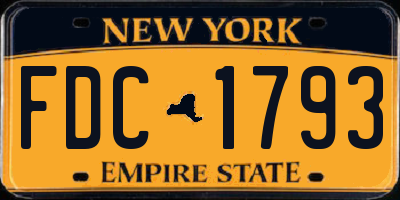 NY license plate FDC1793