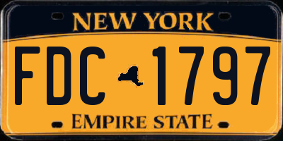 NY license plate FDC1797