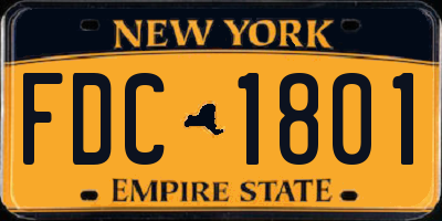 NY license plate FDC1801