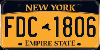 NY license plate FDC1806