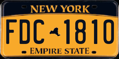 NY license plate FDC1810