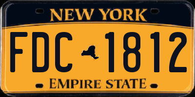 NY license plate FDC1812