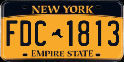 NY license plate FDC1813