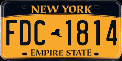 NY license plate FDC1814