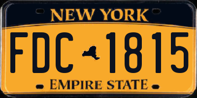 NY license plate FDC1815