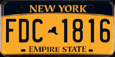 NY license plate FDC1816