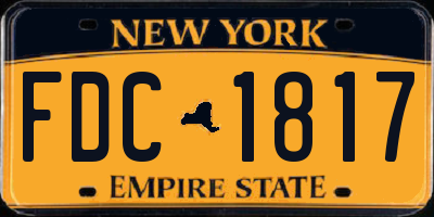 NY license plate FDC1817