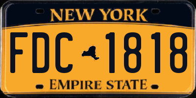 NY license plate FDC1818