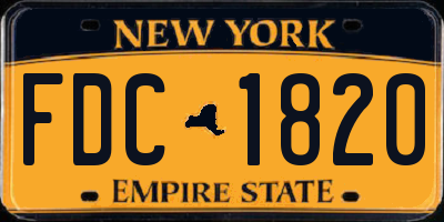 NY license plate FDC1820