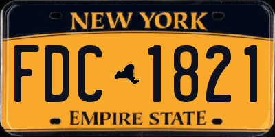 NY license plate FDC1821