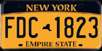 NY license plate FDC1823