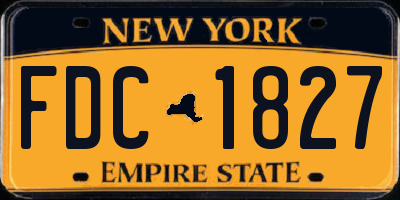 NY license plate FDC1827