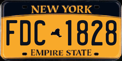 NY license plate FDC1828