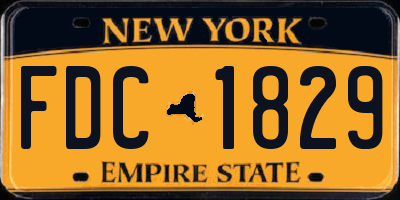 NY license plate FDC1829