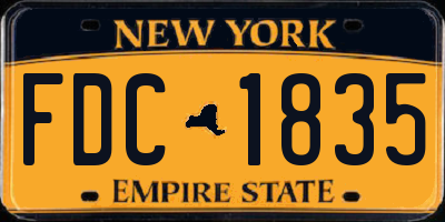NY license plate FDC1835