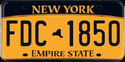 NY license plate FDC1850