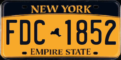 NY license plate FDC1852
