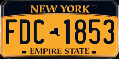 NY license plate FDC1853