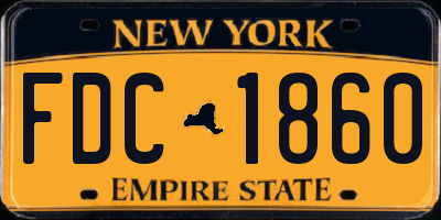 NY license plate FDC1860