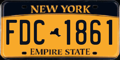 NY license plate FDC1861