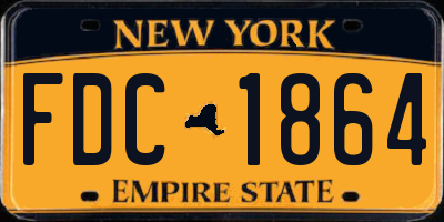 NY license plate FDC1864