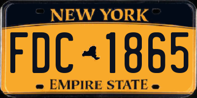 NY license plate FDC1865