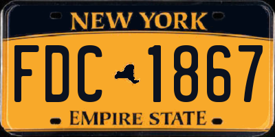 NY license plate FDC1867