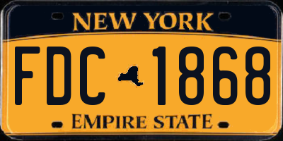 NY license plate FDC1868