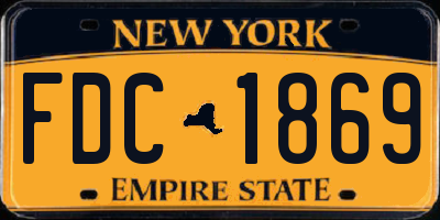 NY license plate FDC1869