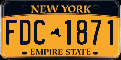 NY license plate FDC1871