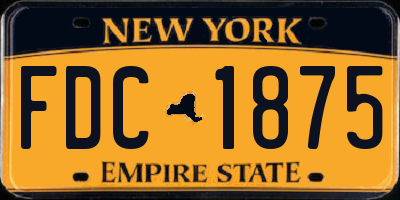 NY license plate FDC1875
