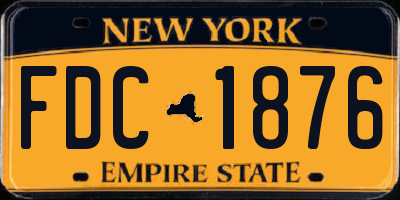 NY license plate FDC1876