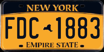 NY license plate FDC1883