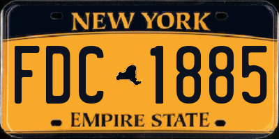 NY license plate FDC1885