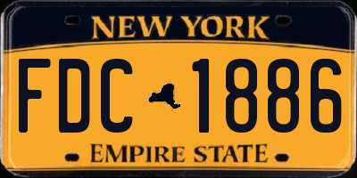 NY license plate FDC1886