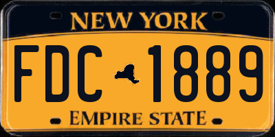 NY license plate FDC1889