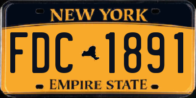 NY license plate FDC1891