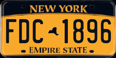 NY license plate FDC1896