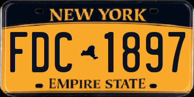 NY license plate FDC1897