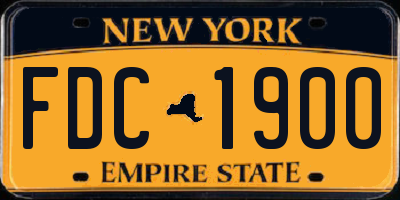 NY license plate FDC1900