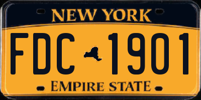 NY license plate FDC1901