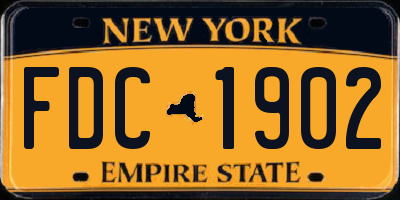 NY license plate FDC1902