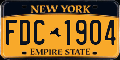 NY license plate FDC1904