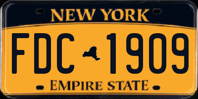 NY license plate FDC1909