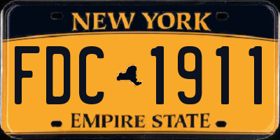 NY license plate FDC1911
