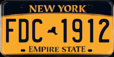 NY license plate FDC1912