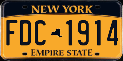 NY license plate FDC1914